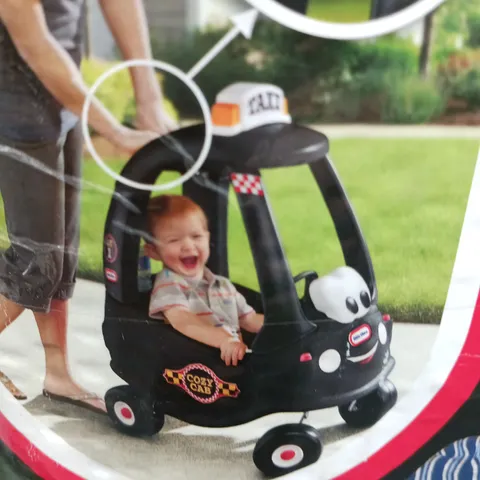 BOXED LITTLE TIKES COZY COUPE CAB TAXI - BLACK - COLLECTION ONLY 