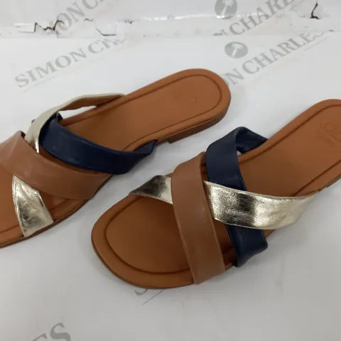 DUNE KAUREL STRAP SLIDERS IN BROWN - 6