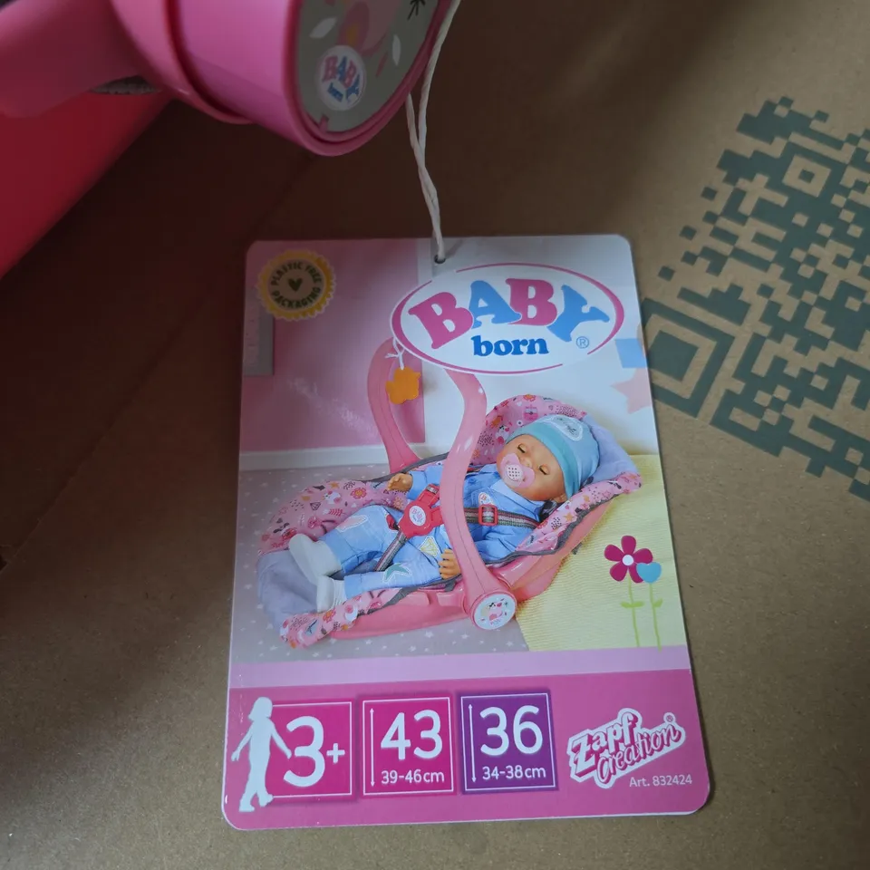 BABY BORN ZAPF CREATION DOLL CAR SEAT – PINK