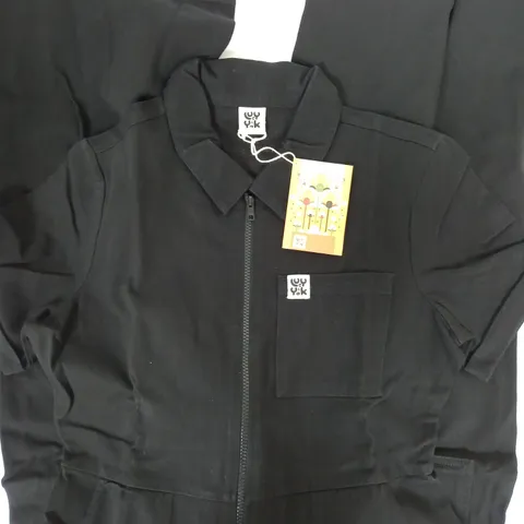 LUCY & YAK RAGAN BOILERSUIT IN BLACK SIZE 12