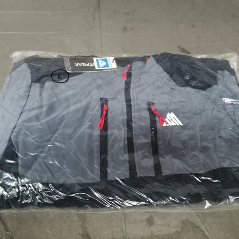 MOUNTPEAK OUTDOOR JACKET – GREY/BLACK WITH RED ZIPS, SIZE L
