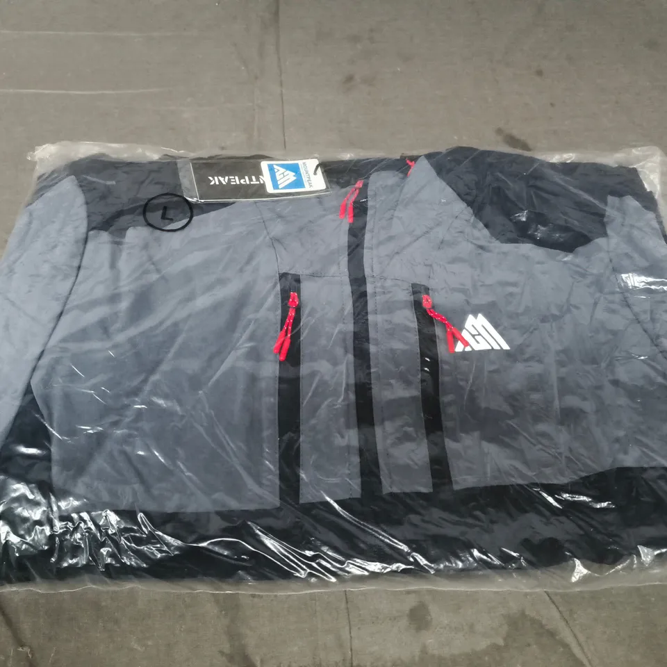 MOUNTPEAK OUTDOOR JACKET – GREY/BLACK WITH RED ZIPS, SIZE L