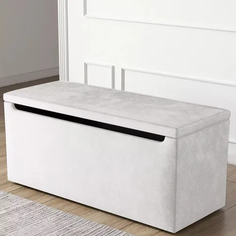 BOXED NOVA FABRIC OTTOMAN - IVORY (1 BOX)