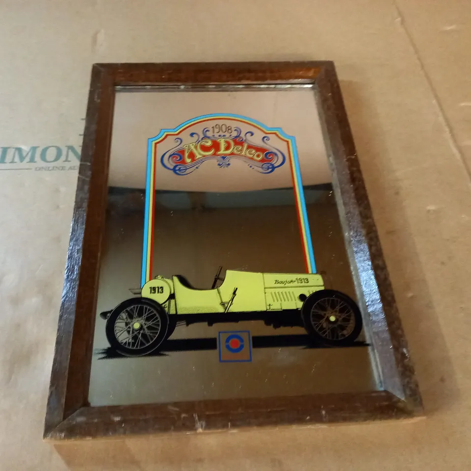 AC DELCO THEMED FRAMED MIRROR