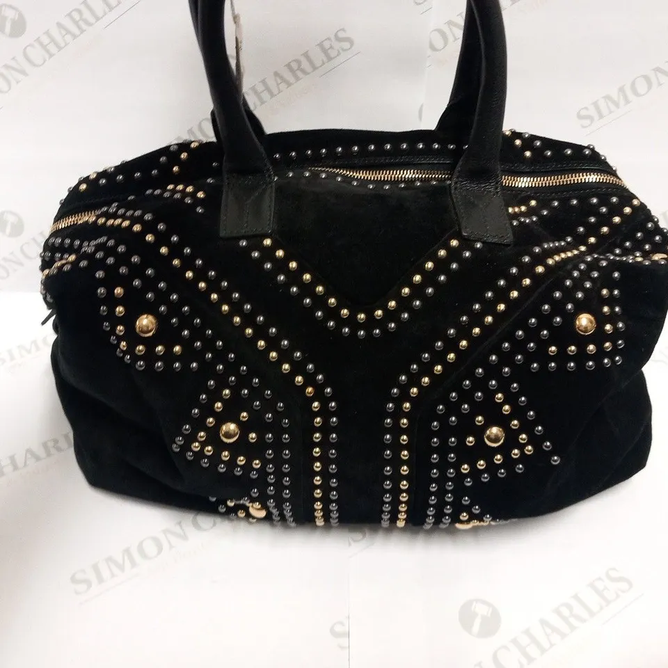 YVES SAINT LAURENT BLACK EASY ROCK STUDING BAG