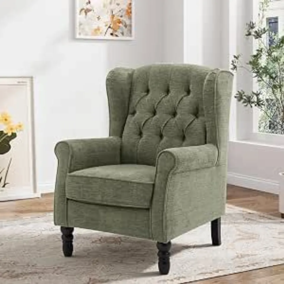 BOXED COLAMY MID-CENTURY MODERN LIVING ROOM ACCENT CHAIR - GREEN (1 BOX)