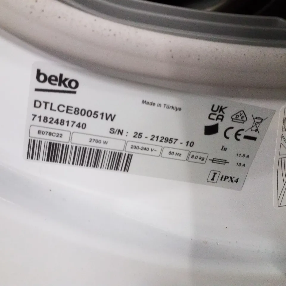 BEKO 7KG WHITE CONDENSER TUMBLE DRYER