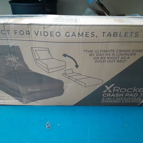 BOXED X ROCKER CRASHPAD JUNIOR CONVERTIBLE GAMING CHAIR/BED - COLLECTION ONLY