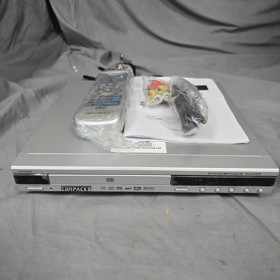 COMPACKS DVD 800 DVD PLAYER – REMOTE & AV CABLES INCLUDED