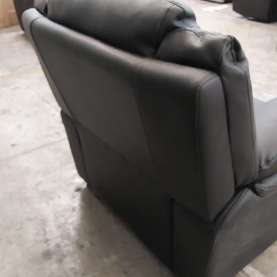 QUALITY DESIGNER LEATHER ARMCHAIR - BLACK