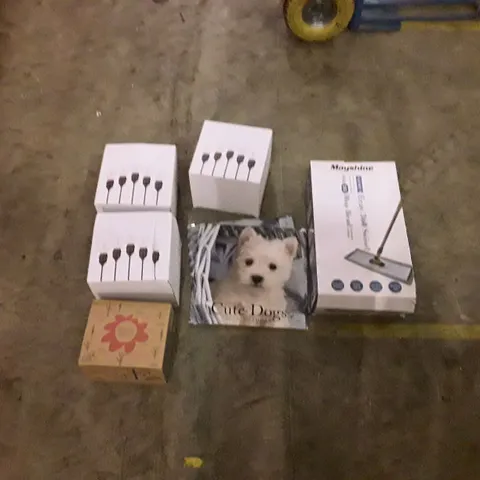 PALLET CONTAINING ASSORTED HOUSEHOLD PRODUCTS INCLUDING KIDS DRINKING TUMBLERS, CALENDARS, MOP HEAD, LIGHTS, OFFICE CHAIR ETC  