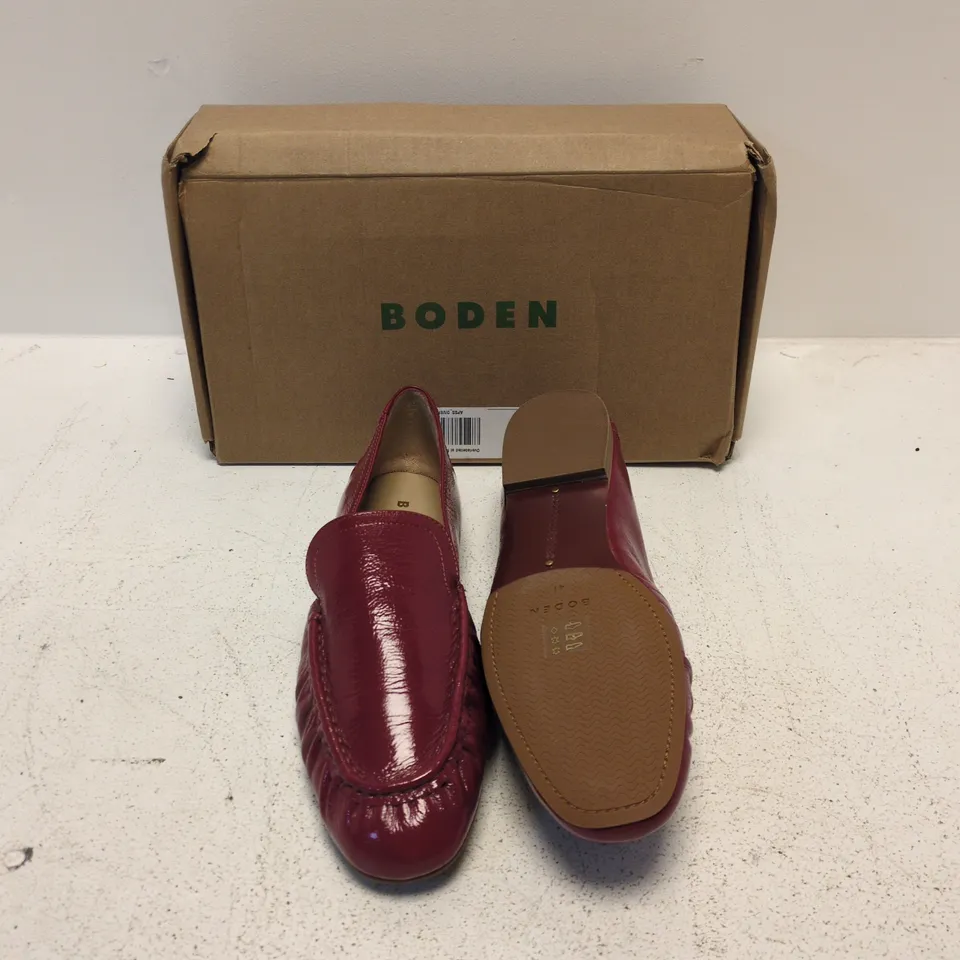 BODEN BURGUNDY LEATHER LOAFERS – WOMEN'S UK 8 (EU 41)