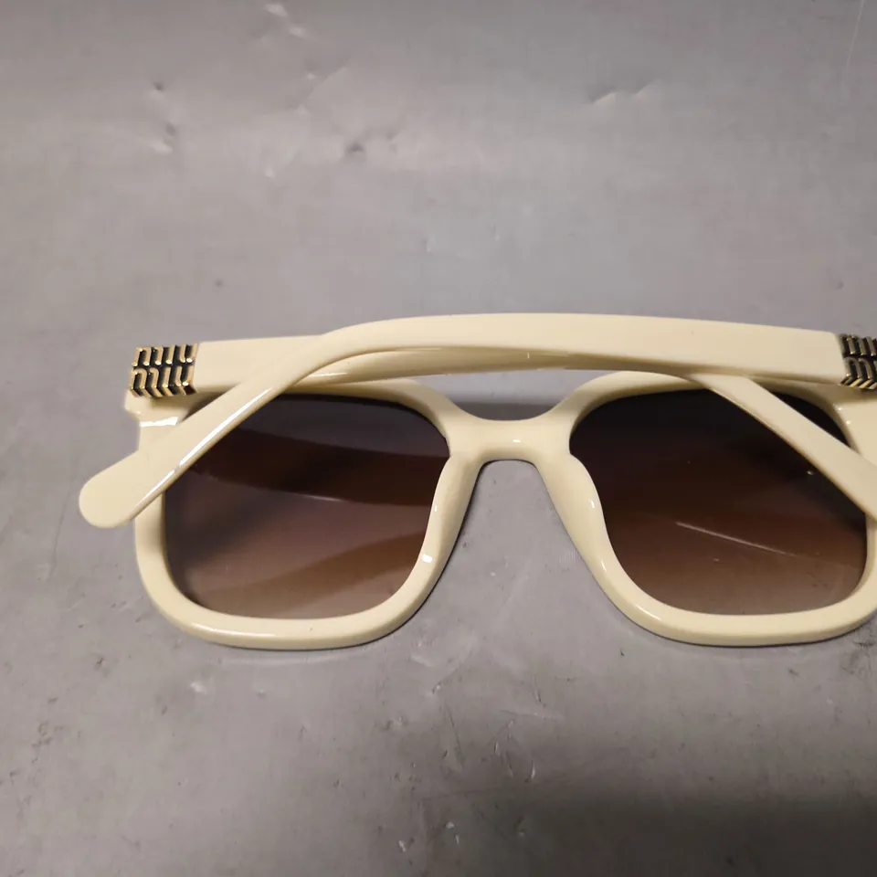 MIU MIU WHITE & BROWN SUNGLASSES 