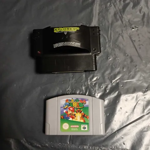 NINTENDO 64 SUPER MARIO 64 GAME CARTRIDGE WITH BLACK XPLORER ACCESSORY