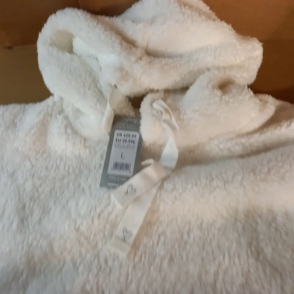 NEW LOOK BORG WHITE OVERSIZED HOODIE - L