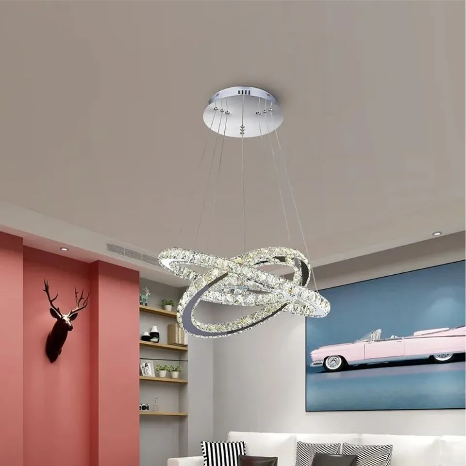 BOXED CHONG 3-LIGHT CHROME LED CLUSTER PENDANT (1 BOX)