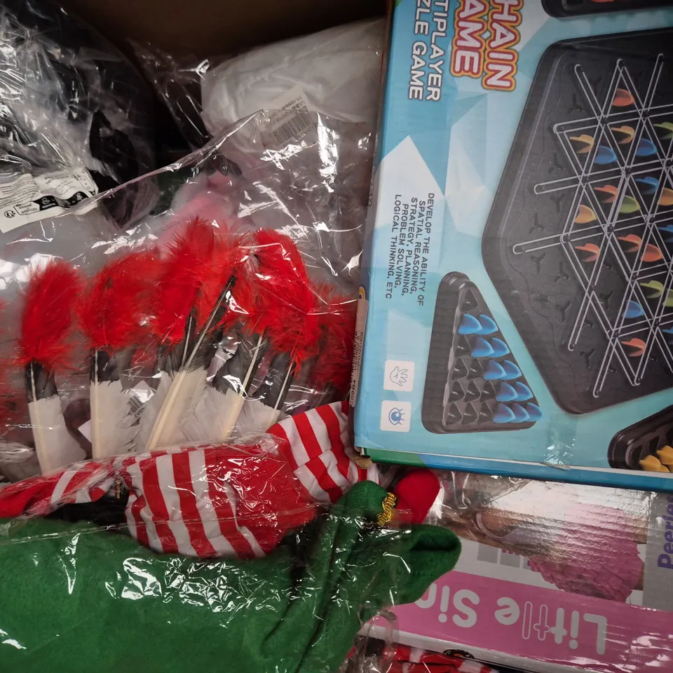 BOX OF APPROXIMATELY 15 ASSORTED TOYS AND GAMES TO INCLUDE PAINT YOUR PARTNER CHALLENGE, WHAT AM I?, JIGSAW PUZZLE, ETC - COLLECTION ONLY