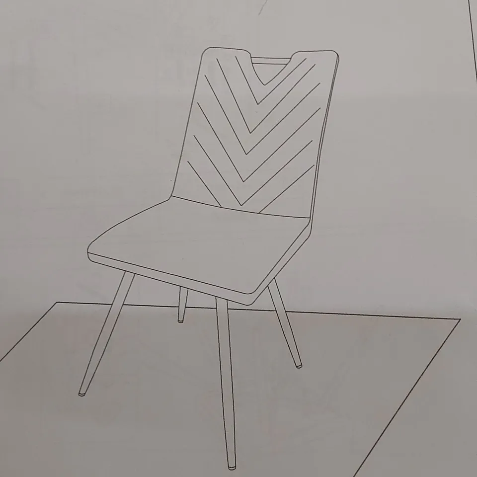 BOX CONTAINING SET OF 2 BLUE VELVET DINING CHAIR