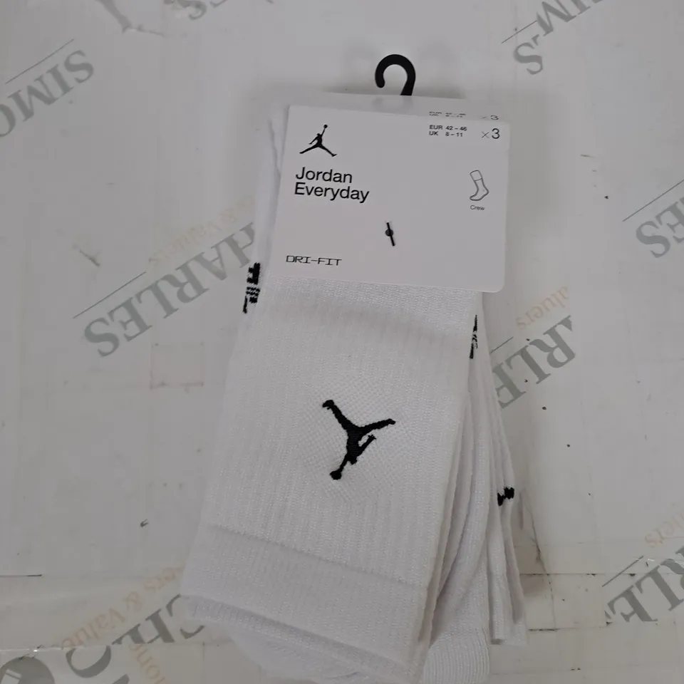 AIR JORDAN EVERYDAY SOCKS - X3 - SIZE 8-11