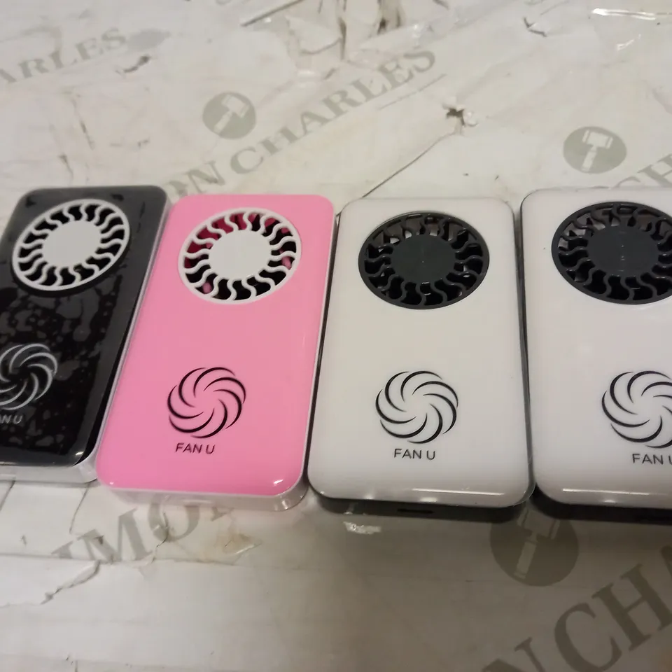  LOT OF 4 FAN U PORTABLE & RECHARGEABLE FANS 