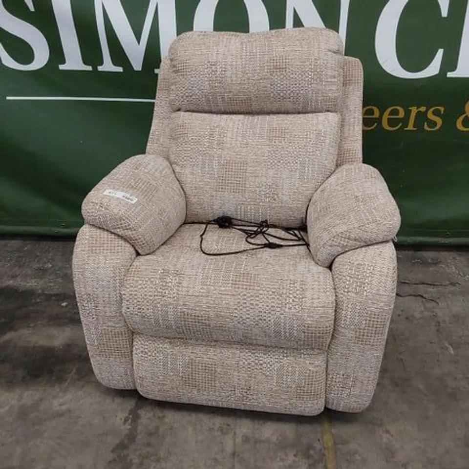 QUALITY BRITISH DESIGNER G PLAN KINGSBURY POWER RECLINING EASY CHAIR HASCOMBE SANDS FABRIC 