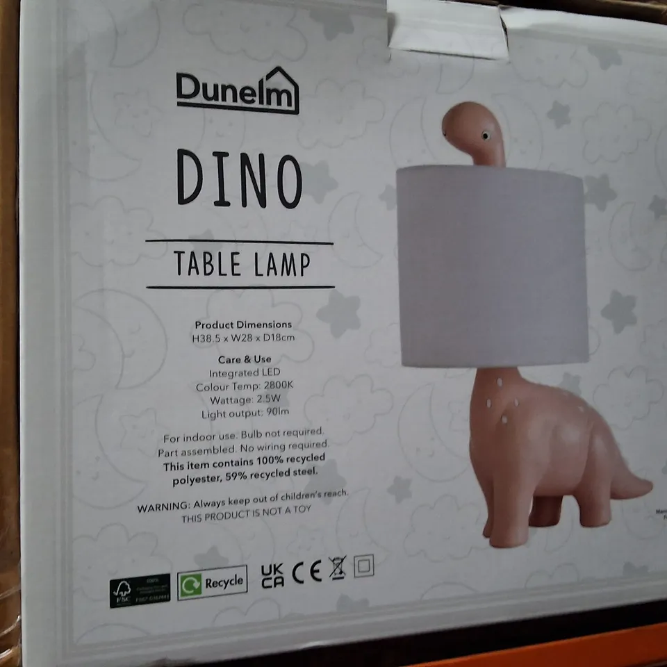 BOXED DUNELM DINO TABLE LAMP – LED, 2.5W, 2800K
