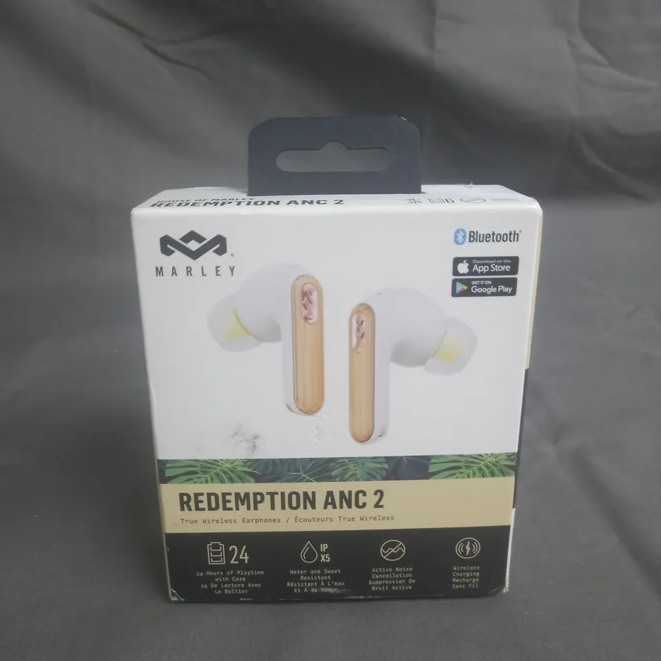 BOXED MARLEY REDEMPTION ANC 2 TRUE WIRELESS EARPHONES - WHITE