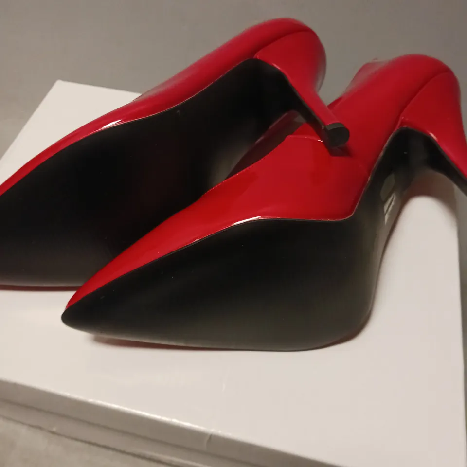 BOXED PAIR OF GAZELLE PATENT STILETTO HEELS, RED - UK SIZE 10