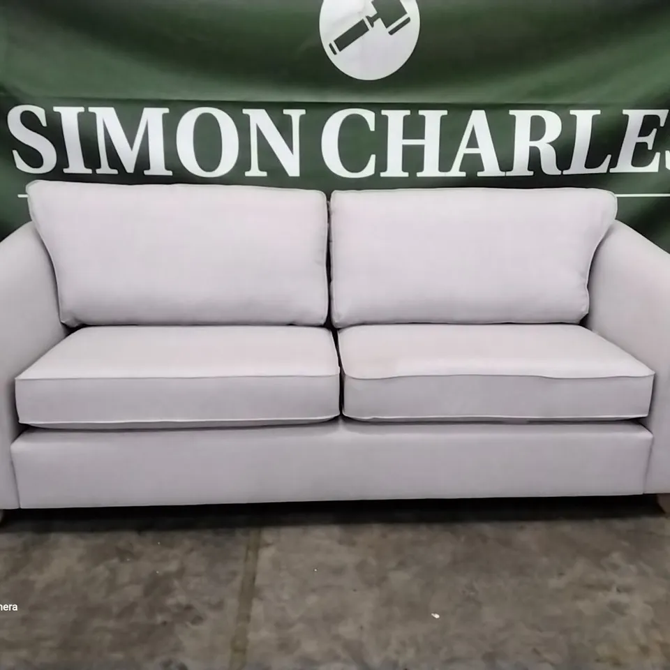 QUALITY DESIGNER LARGE 3 SEATER SOFA LIGHT GREY FABRIC 
