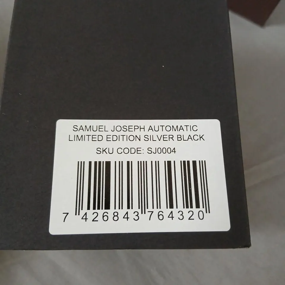 SAMUEL JOSEPH AUTOMATIC LIMITED EDITION SILVER BLACK WATCH – SJ0004