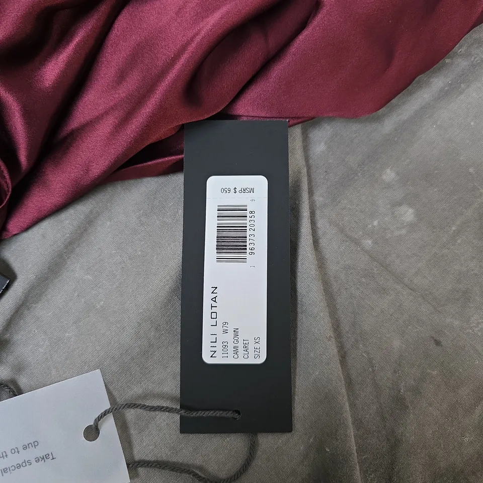 NILI LOTAN BURGUNDY SATIN SLIP DRESS – WOMEN'S, UK 6 (XS)