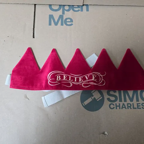 FABLE HEART KIDS' PINK FABRIC CROWN HEADBAND WITH BELIEVE MOTIF: A TALE OF MAGIC BOX (TWO-ITEM LOT)