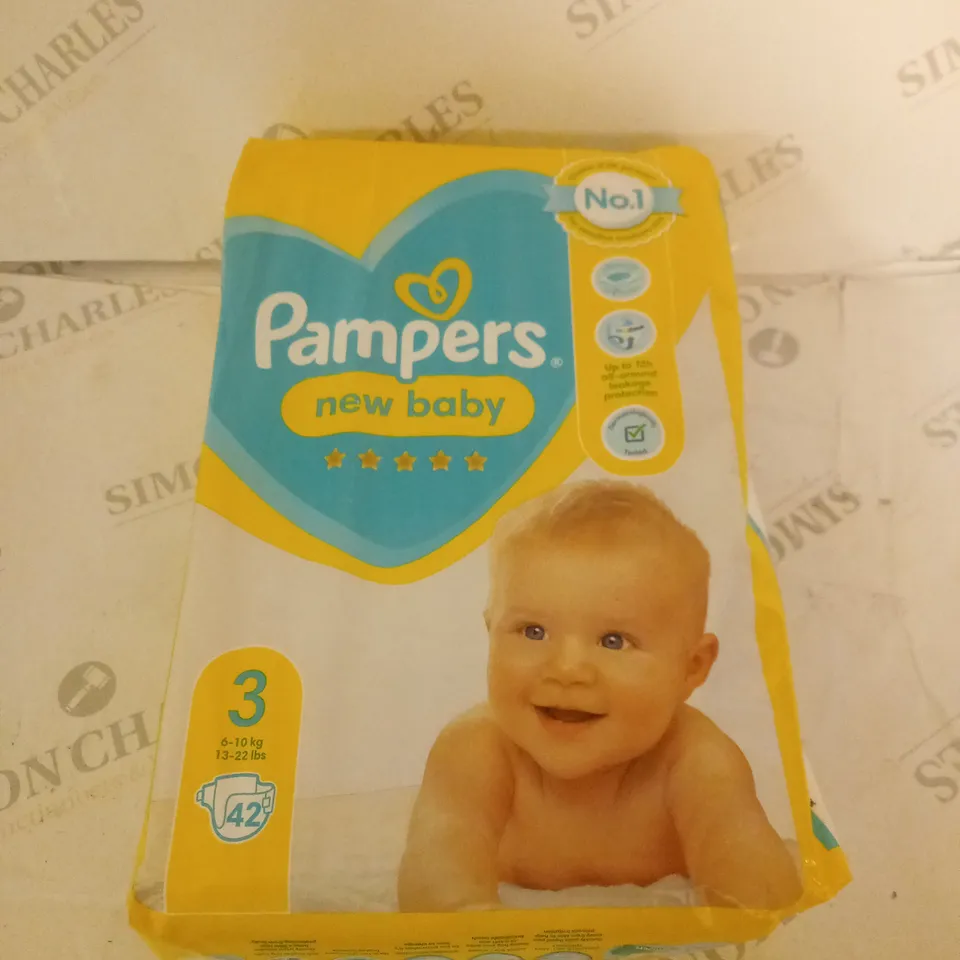 BOXED PAMPERS PACK OF 42 SIZE 3 (6-10KG) NAPPIES