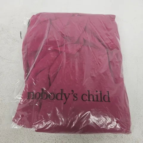 BAGGED NOBODYS CHILD LAYLA MIDI DRESS PLAIN IN SOFTS PINK - UK 12