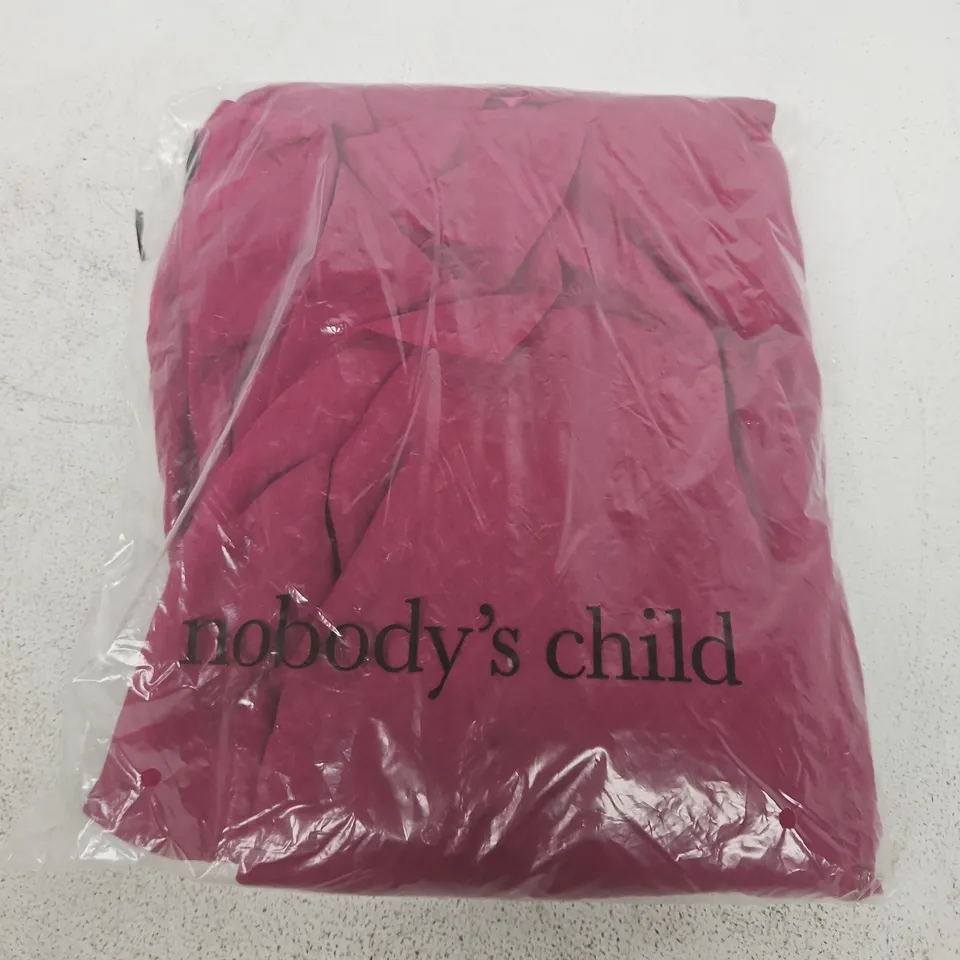 BAGGED NOBODYS CHILD LAYLA MIDI DRESS PLAIN IN SOFTS PINK - UK 12
