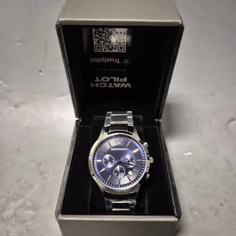 BOXED EMPORIO ARMANI NAVY CLASSIC WATCH