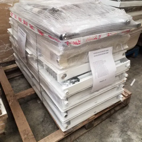 PALLET CONTAINING APPROXIMATELY 14 BATHROOM TOWEL HEATED RADIATORS
