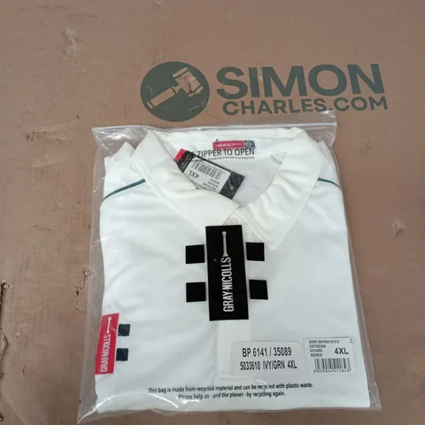GRAY-NICOLLS SHIRT MATRIX V2 S/S – WHITE, 4XL