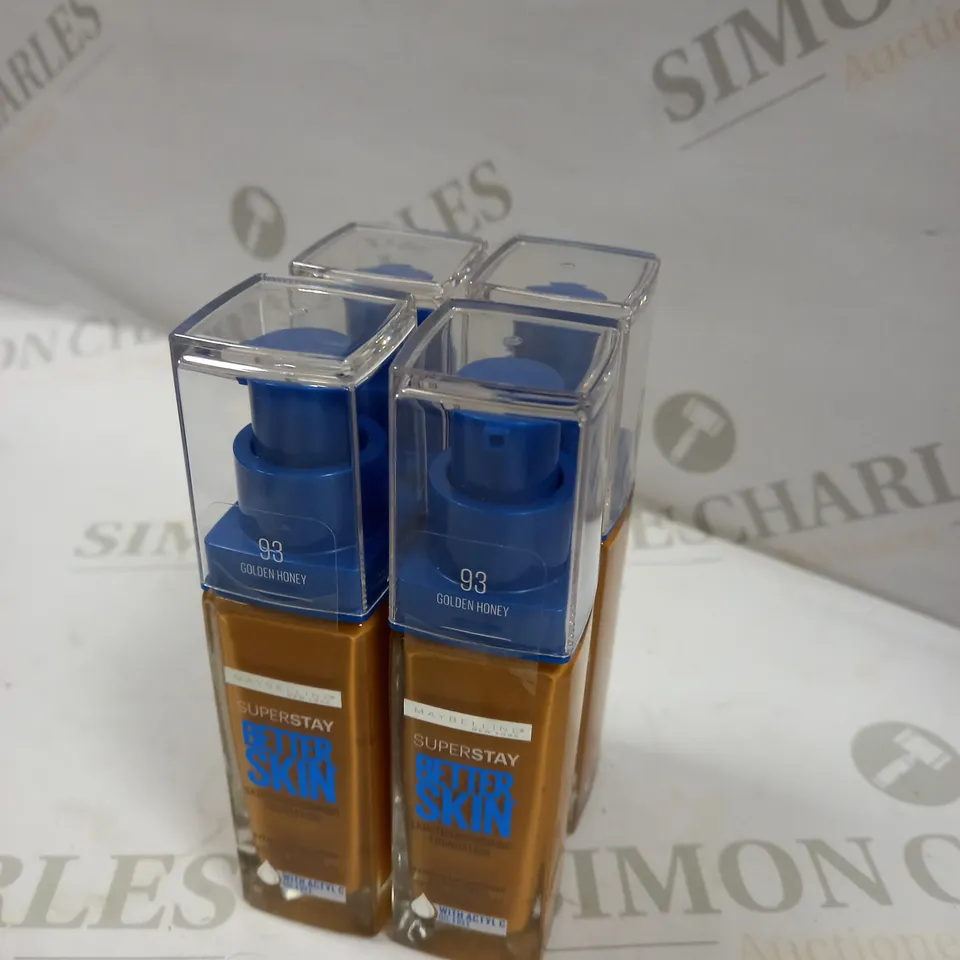 MAYBELLINE Super Stay Better Skin Foundation 93 Golden Honey x4