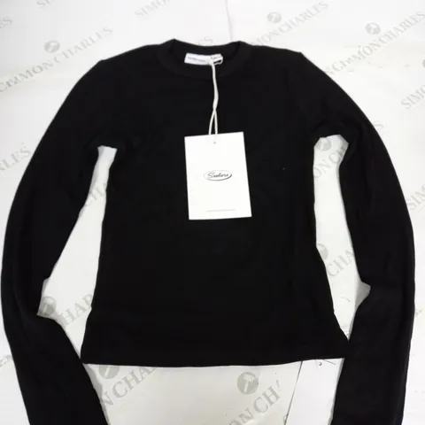 SISTERS & SEEKERS PEEP LONG SLEEVE TOP IN ROAD BLACK - XS