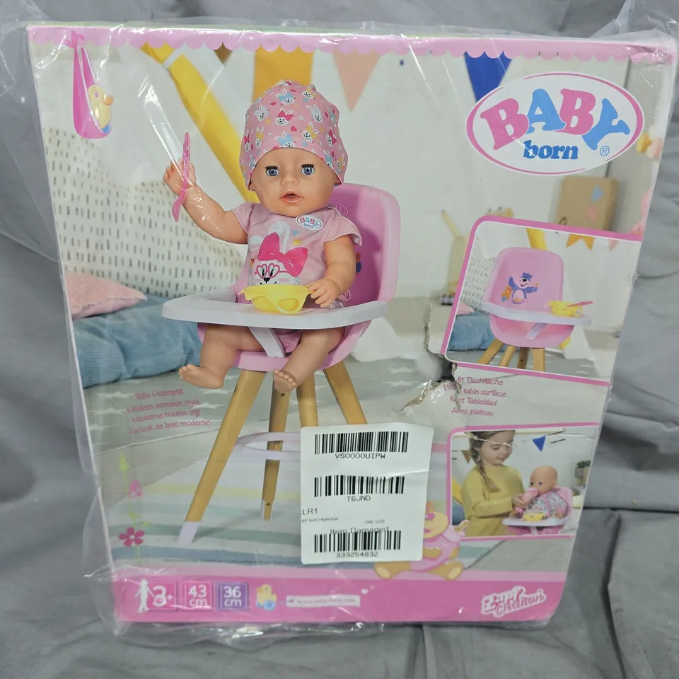 BOXED BABY BORN HIGH CHAIR  RRP £28.99