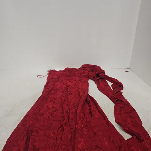 NOBODYS CHILD DARK RED FIFI MAXI DRESS UK 8