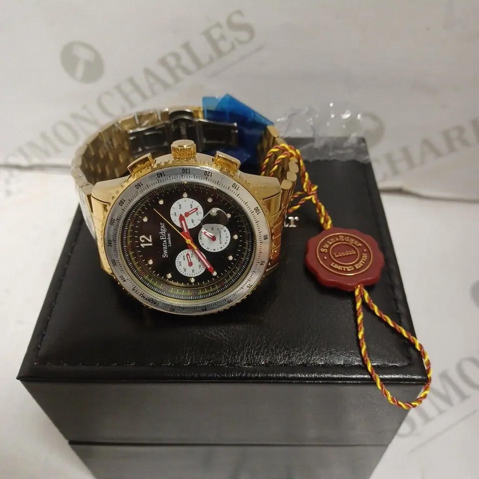 BOXED SWAN AND EDGAR OPULENT RACING AUTOMATIC - STAINLESS STEEL. 