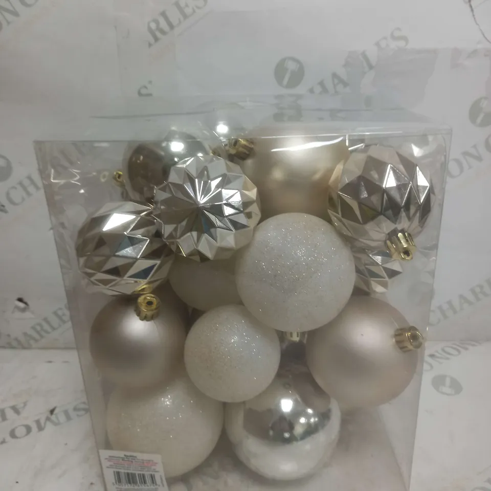 BRAND NEW 6 PACK BOXED CHRISTMAS TREE BAUBLES ROSE-GOLD