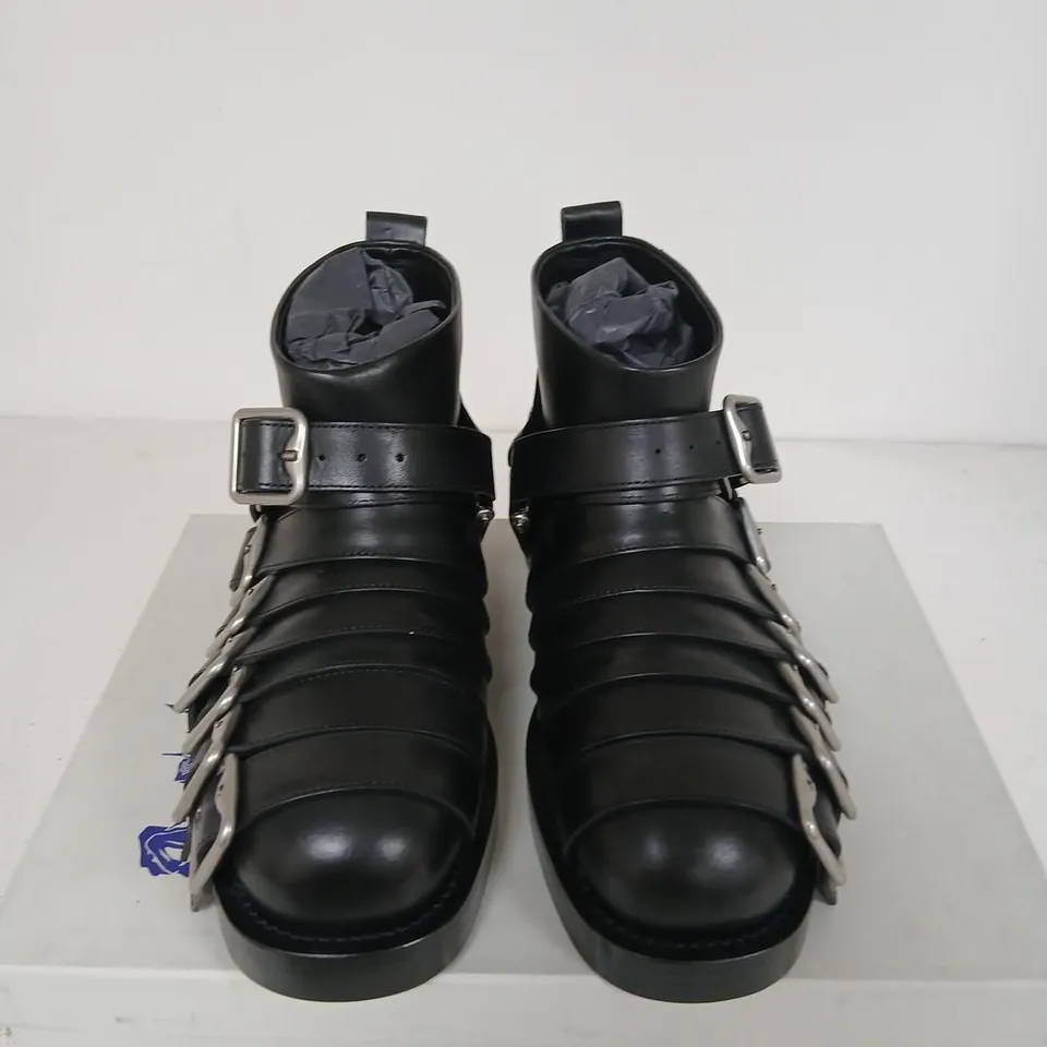BURBERRY LEATHER BOOTS WITH BUCKLES – MEN'S, UK 6.5 (EU 40)