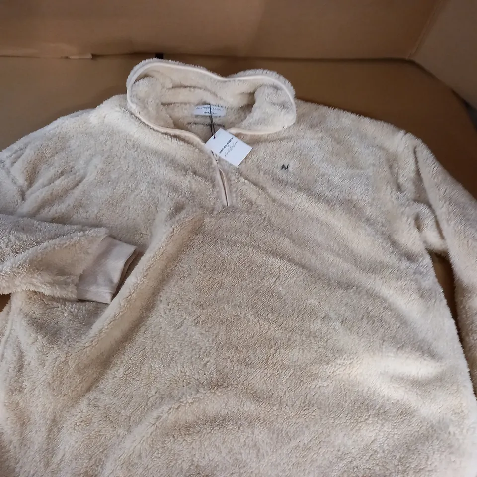 ANOTHER VERSION CREAM HALF ZIP JUMPER - SIZE UNSPECFIED