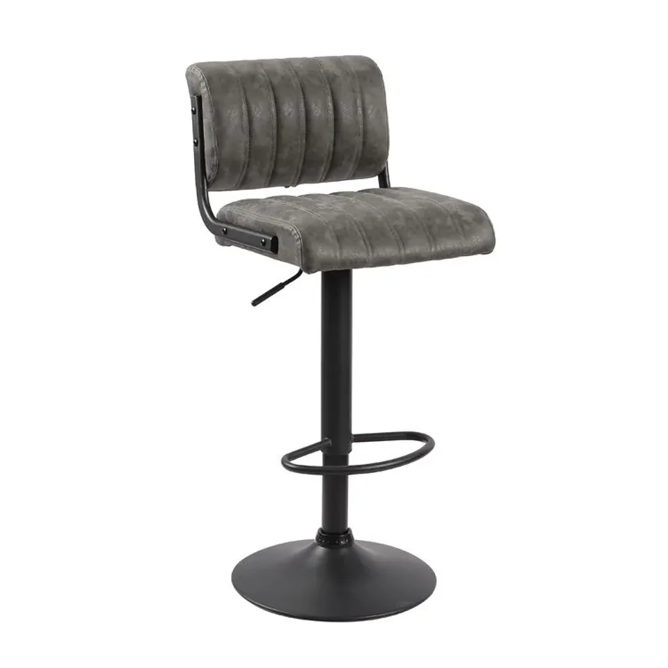 BOXED CHOLET PUTTNEY DARK GREY HEIGHT ADJUSTABLE SWIVEL BAR STOOLS SET OF 2  (1 BOX)