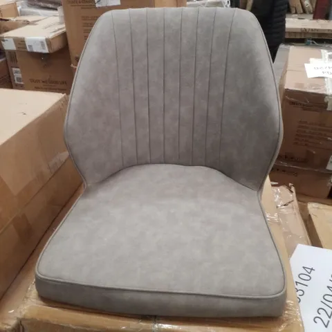 BOXED DANFORTH RETRO UPHOLSTERY SET OF TWO GREY DINING CHAIRS
