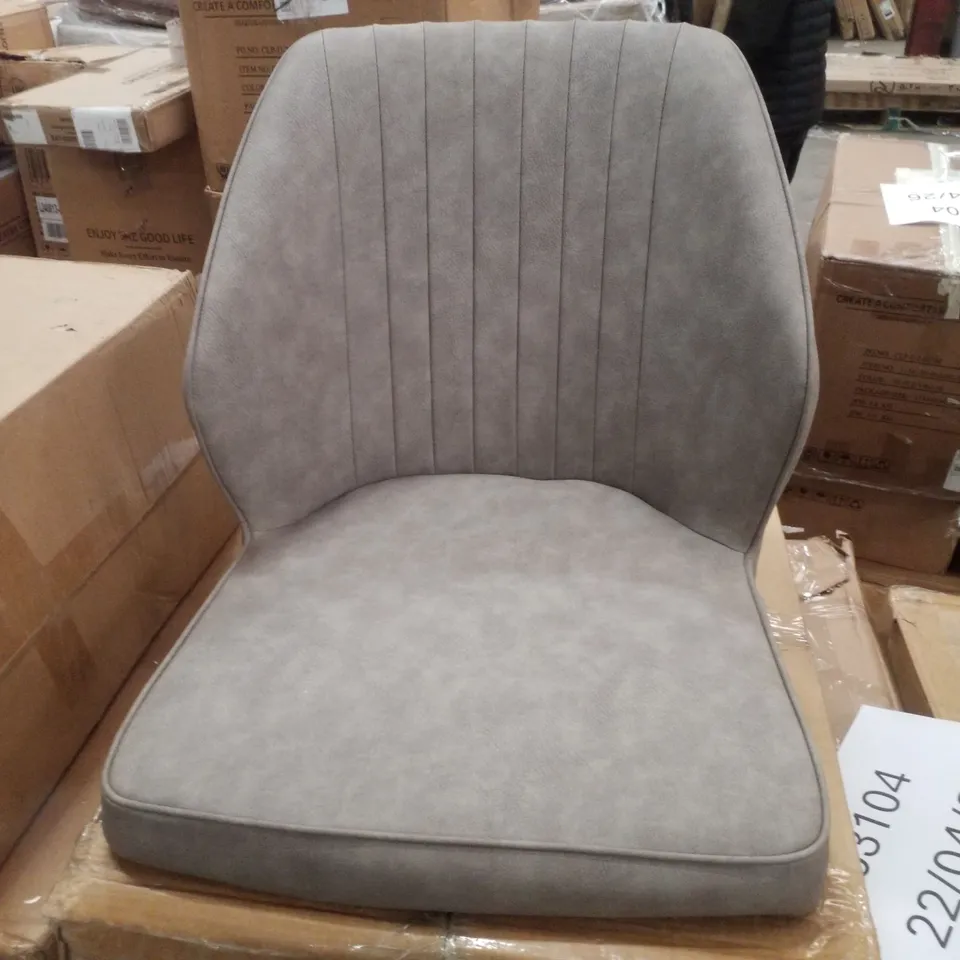 BOXED DANFORTH RETRO UPHOLSTERY SET OF TWO GREY DINING CHAIRS