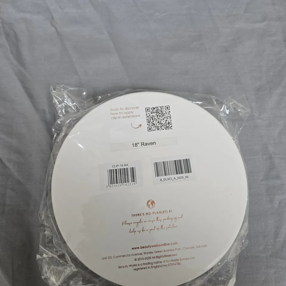 BEAUTY WORKS DELUXE CLIP-IN HAIR EXTENSIONS – 18\" RAVEN